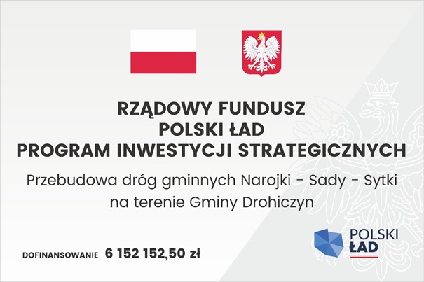 Tablica informacyjna rządowego funduszu Polski ŁAD